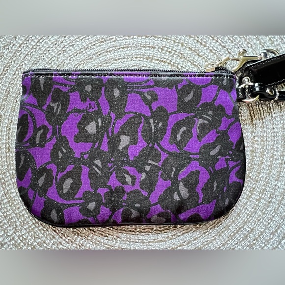 Coach Poppy Purple and Black Metallic Wristlet - Picture 3 of 4